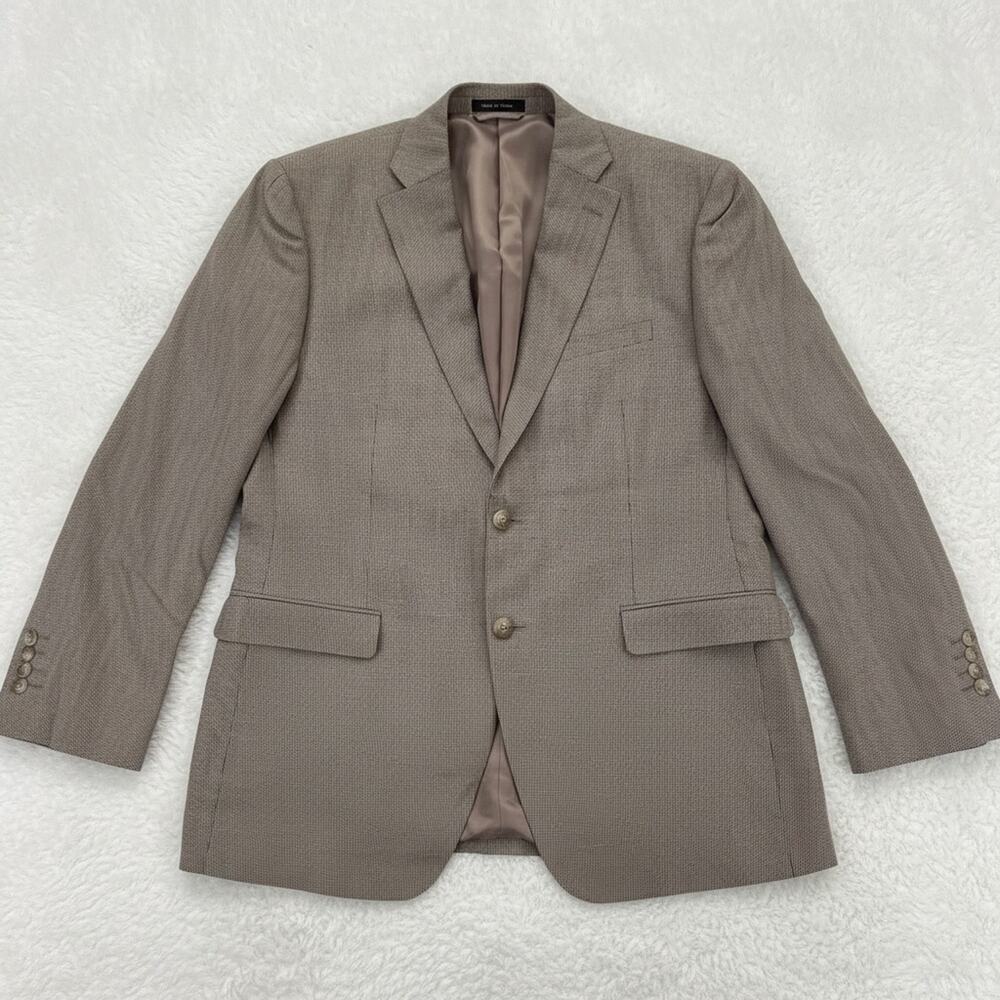 Ital Uomo Men's Tan Houndstooth Blazer - Size 44
 b81